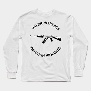 Peace through Violence - White Long Sleeve T-Shirt